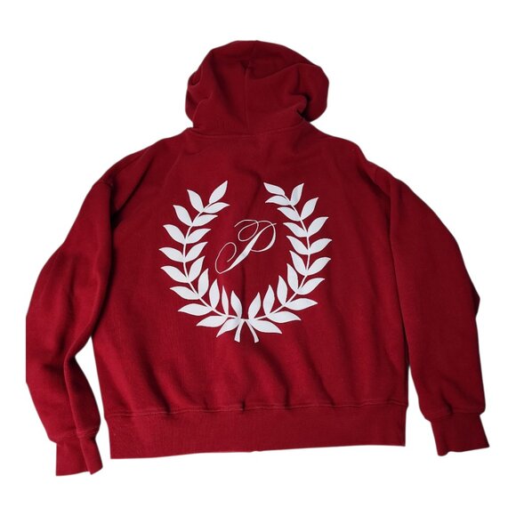 Victoria's Secret PINK Ivy Fleece Campus Full-Zip Hoodie Sz Medium Red Logo - Picture 6 of 6